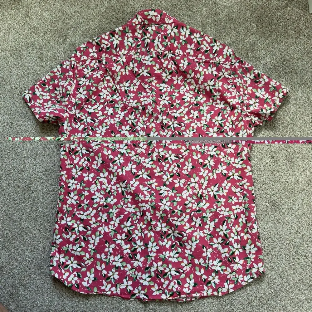 J.Crew Flex Washed Slim Fit Floral Button Up Shirt Pink Men’s Large Cotton